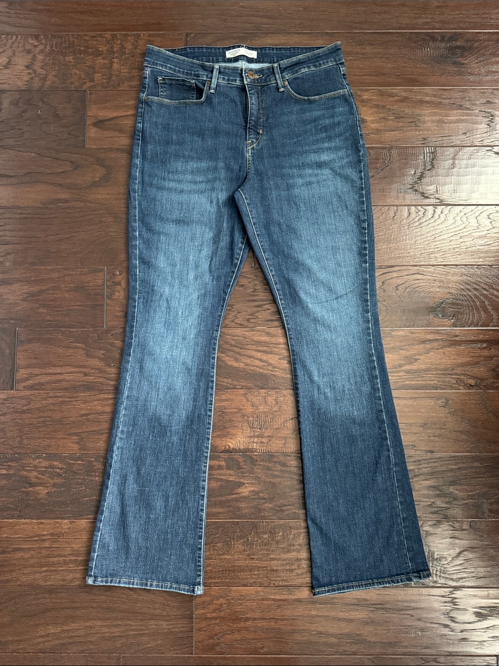 Signature by Levi Strauss Gold Jeans Dark Blue Women's 14 Long Bootcut